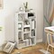 Costway 47" Tall Bookshelf Modern Geometric Bookcase with Open Shelves Anti-tipping Kits White/Black&Natural